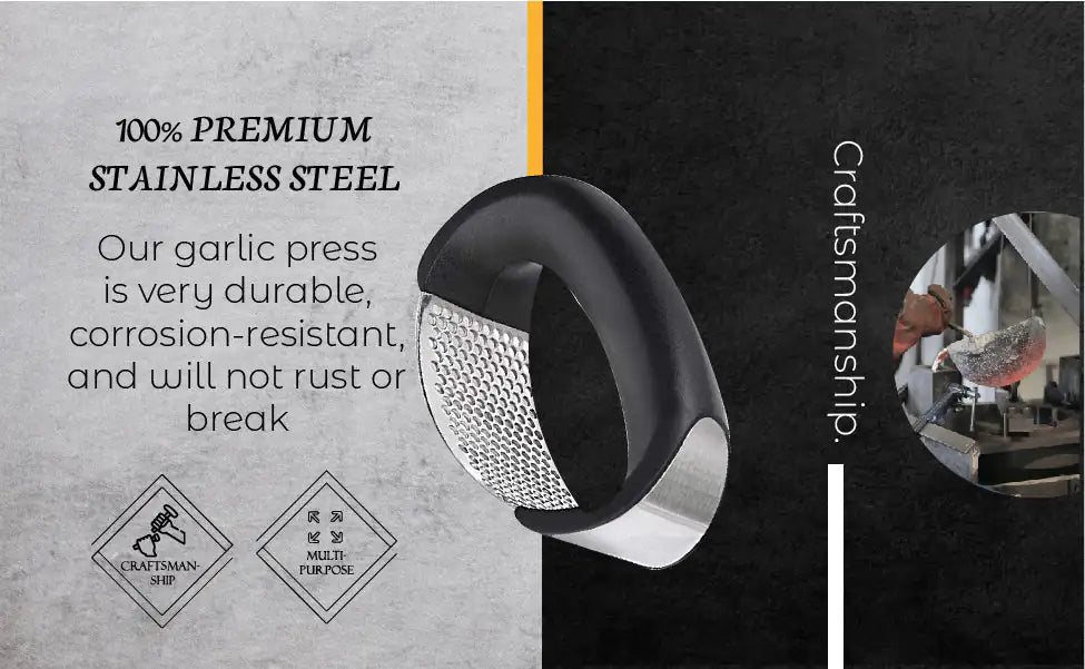 Rocking Stainless Steel Garlic Press